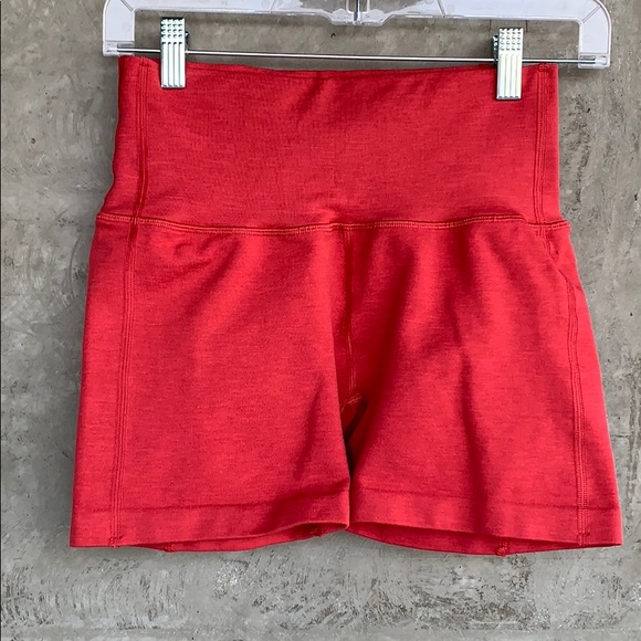 Alphalete Pants - Alphalete Red Revival High Waist Athletic Shorts